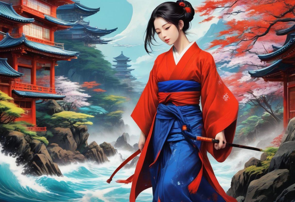 A captivating scene depicting a vibrant, artistic interpretation of manga panels filled with intricate adult themes, showcasing characters in dynamic poses immersed in a world of fantasy and emotion. In the backdrop, a blend of traditional Japanese art elements with modern graphic storytelling techniques, including bold colors and fluid lines. The composition should evoke a sense of curiosity and exploration into the depths of hentai culture. vibrant colors. super-realistic. dynamic composition.